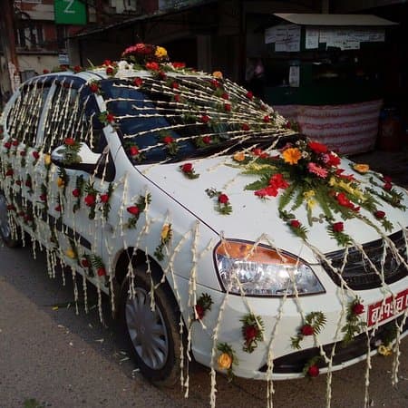 Decorated wedding bridal car hire Kathmandu