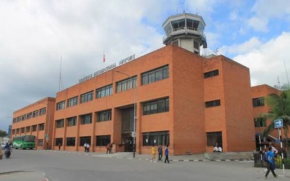 Tribhuvan International Airport terminal in Kathmandu